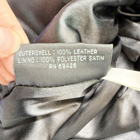 Wilsons Leather Pants Women's 10 Black Raw Hem High Rise - Picture 12 of 15